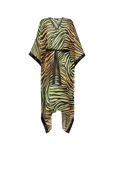 Zebra-Print Kaftan Dress