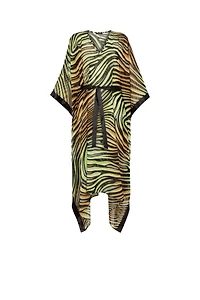 Zebra-Print Kaftan Dress