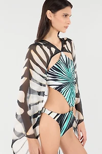 Ray Of Sea Print Swimsuit