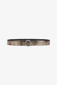 Metallic Belt With Snake Buckle