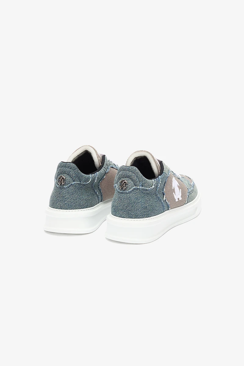 Denim And Mesh Sneakers