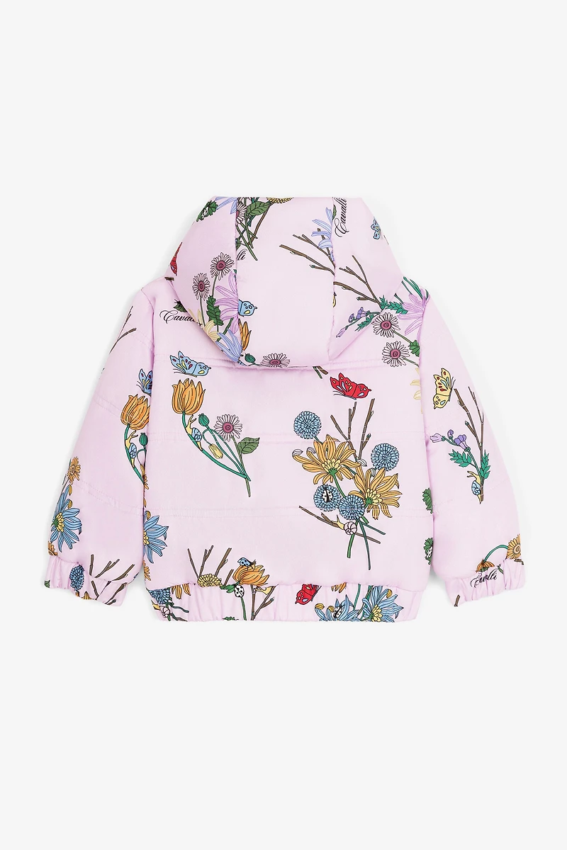 Flower-Print Padded Coat