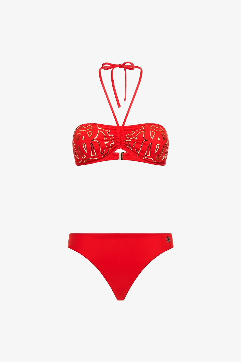 Red Logo Monogram RC Bikini