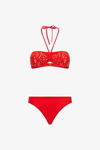 Red Logo Monogram RC Bikini