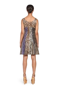 Multicolour python and leather dress