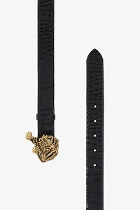 Belt with gold buckle