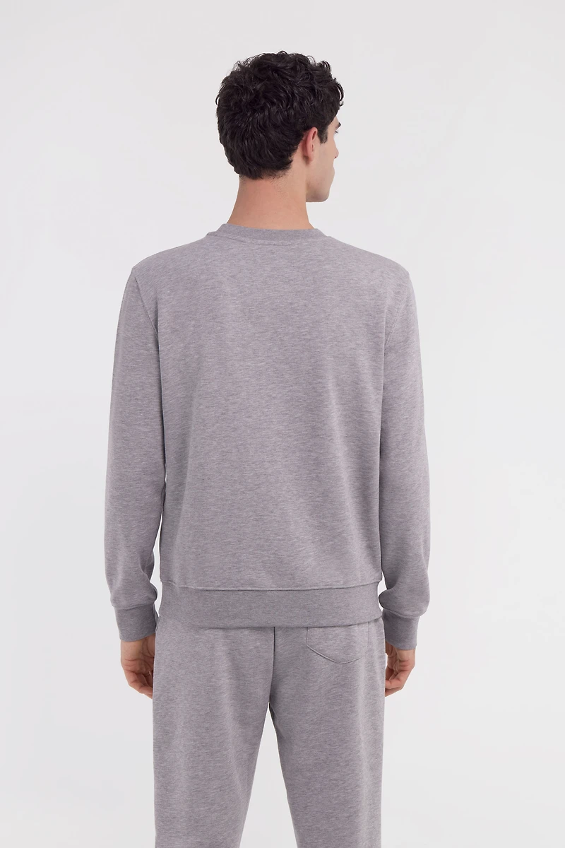 Grey Sweatshirt With Monogram RC Print