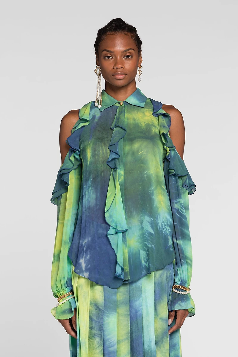 Cut-Out Tie-Dye Shirt