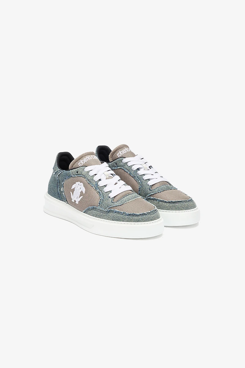 Denim And Mesh Sneakers