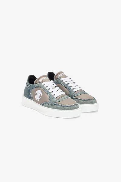 Denim And Mesh Sneakers