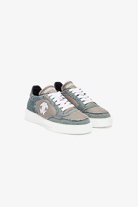 Denim And Mesh Sneakers