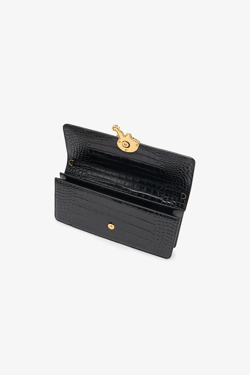 Long Crocodile-Print Roar Clutch