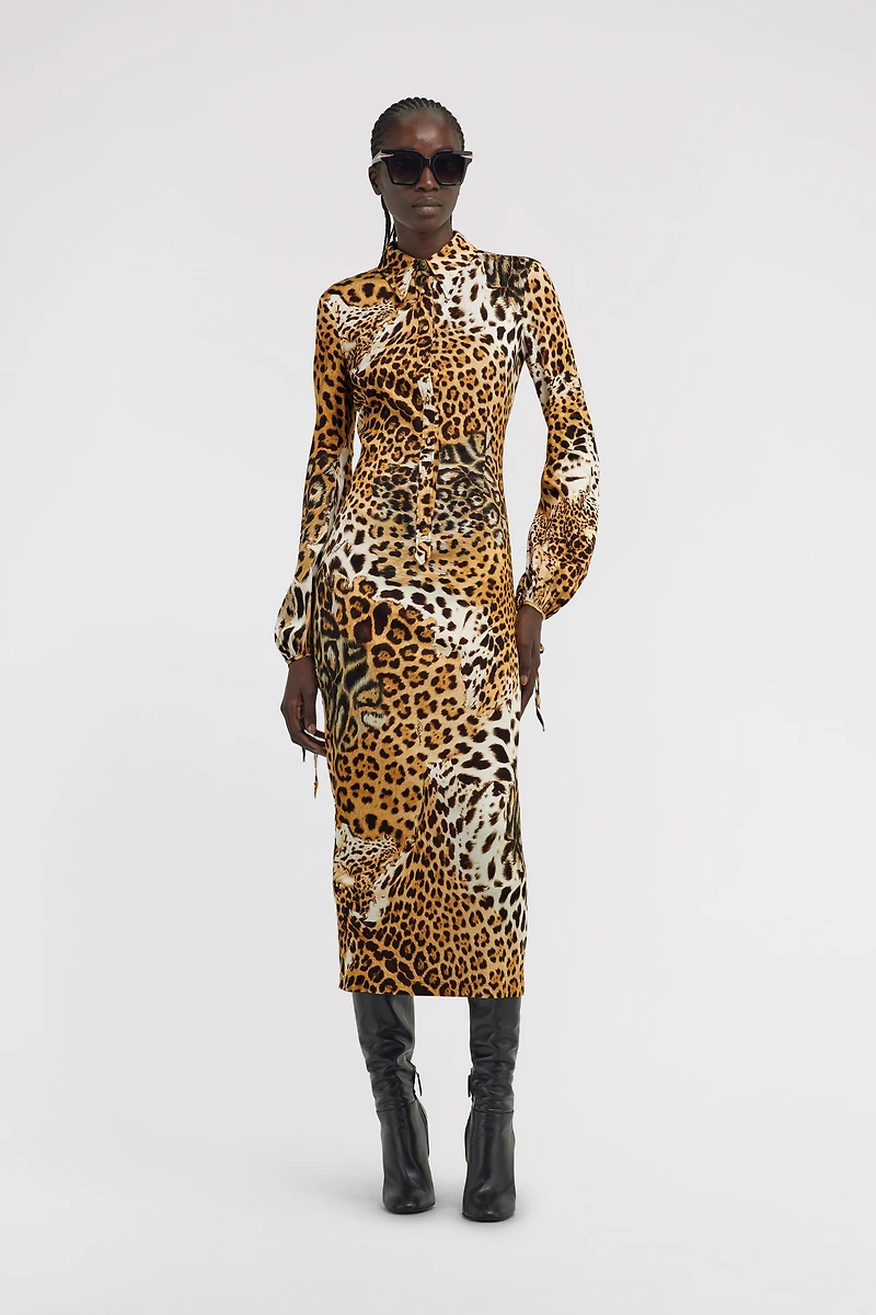 Leopard Print Midi Dress