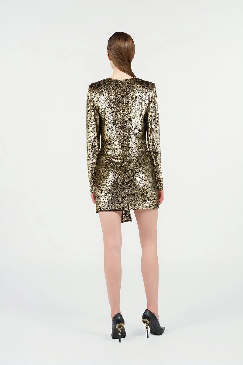 Dress with Fil Coupé Leopard print