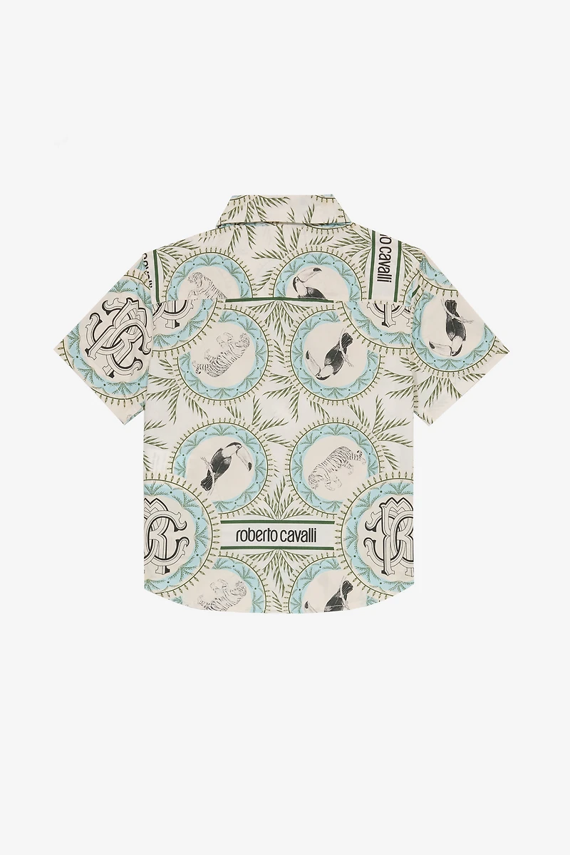 Animal-Print Shirt With RC Monogram And Lettering