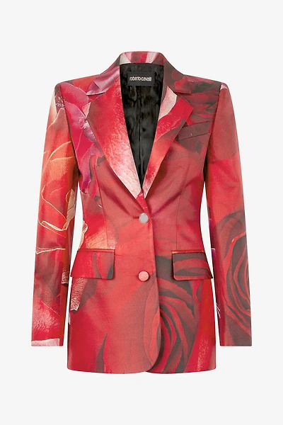 Rose-Print Blazer