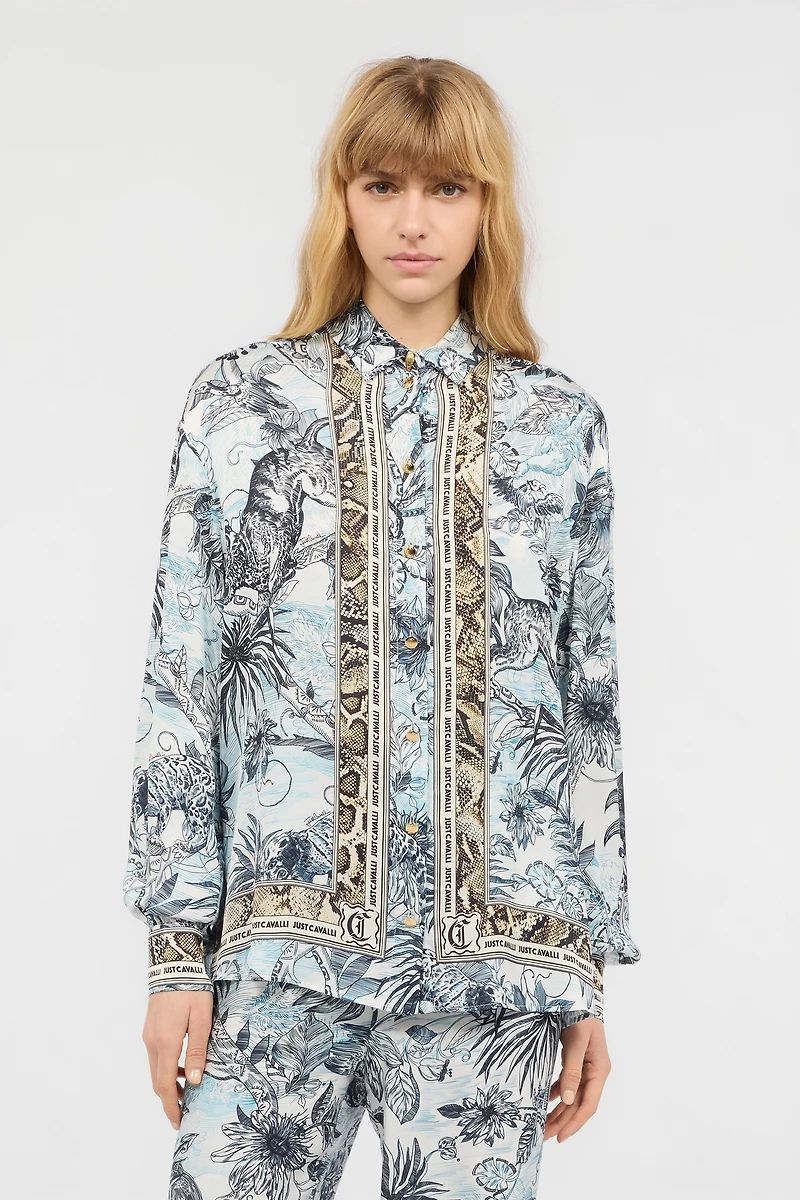 Shirt With Python And Jungle Print