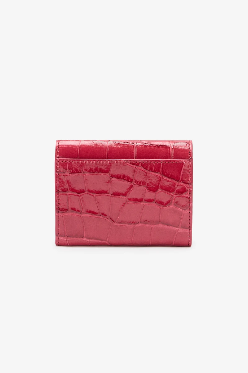 Crocodile-Effect Square Card Holder