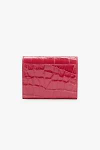 Crocodile-Effect Square Card Holder