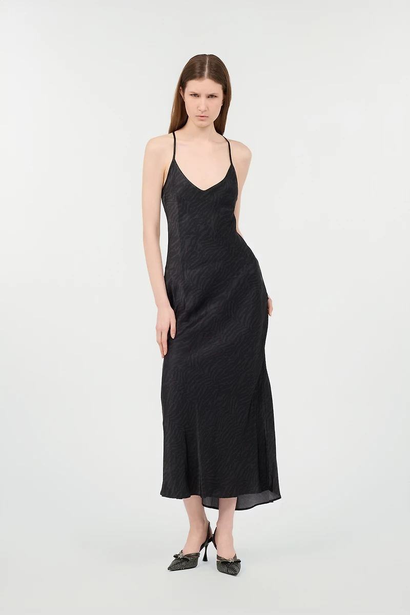 Silk Dress With Tiger Skin Pattern