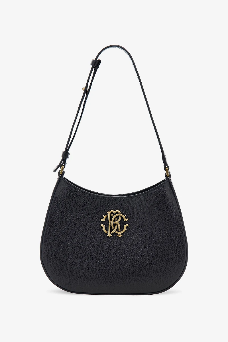 Black Shoulder Bag With Monogram RC