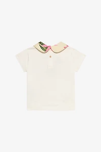 Milk White T-Shirt with RC Monogram and Butterflies
