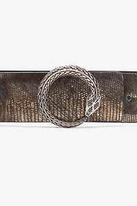 Metallic Belt With Snake Buckle