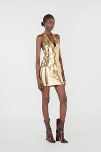 Mini Dress With Gold Appliqués