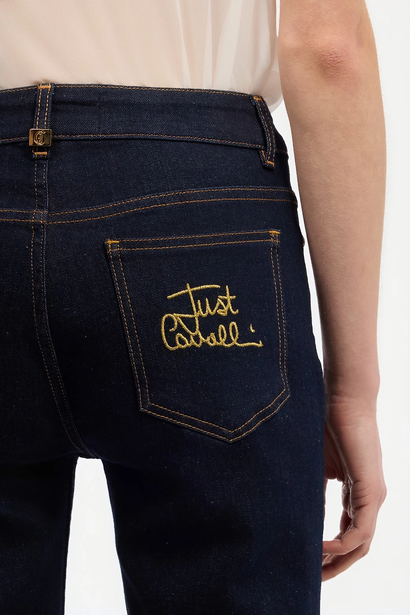 Straight-Leg Jeans With Embroidered Logo
