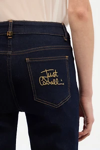 Straight-Leg Jeans With Embroidered Logo
