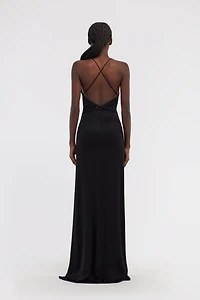 Black Open Back Maxi Dress
