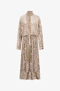 Long Dress With All-Over Dappled Pattern