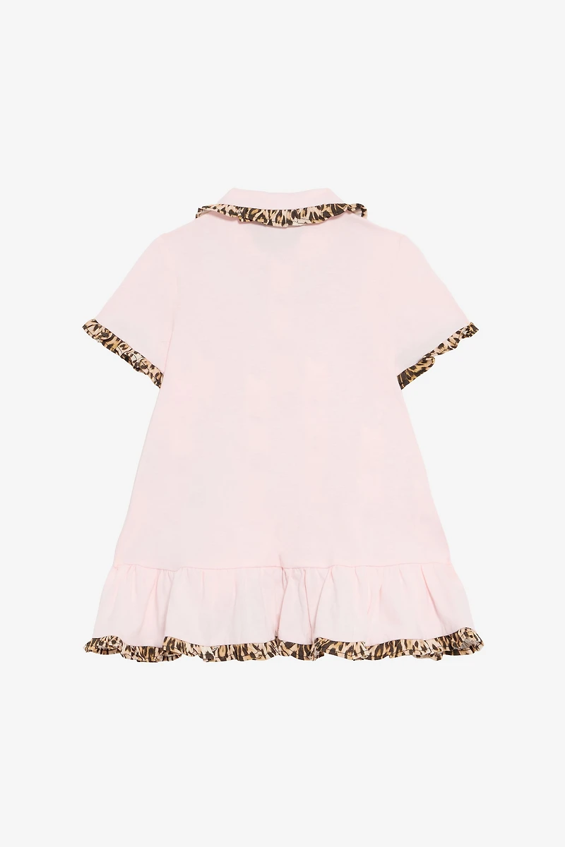 Baby Pink Dress with Jaguar Skin Inserts