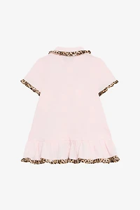 Baby Pink Dress with Jaguar Skin Inserts