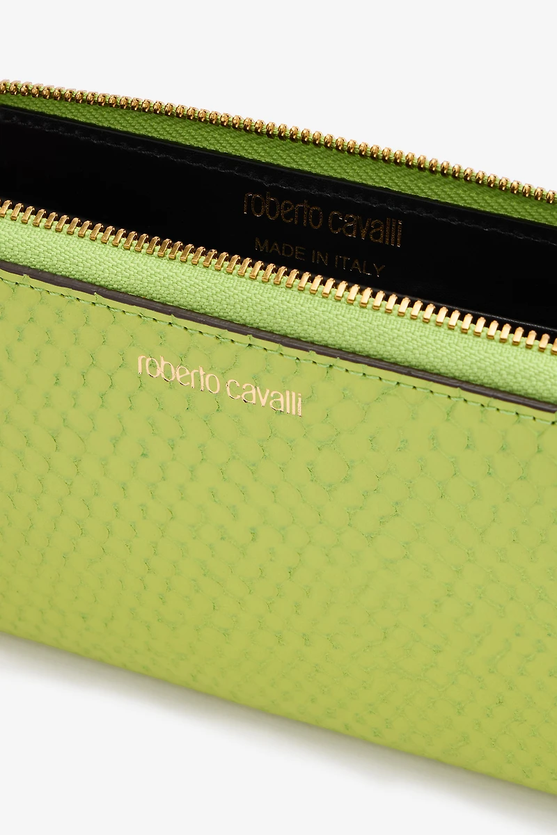 Snake-Effect Wallet With Logo