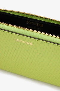 Snake-Effect Wallet With Logo