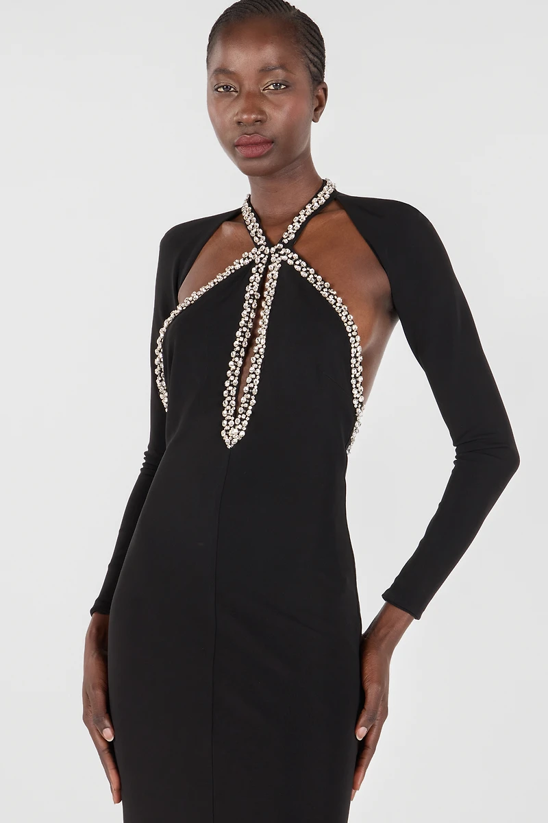 Long dress with crystals