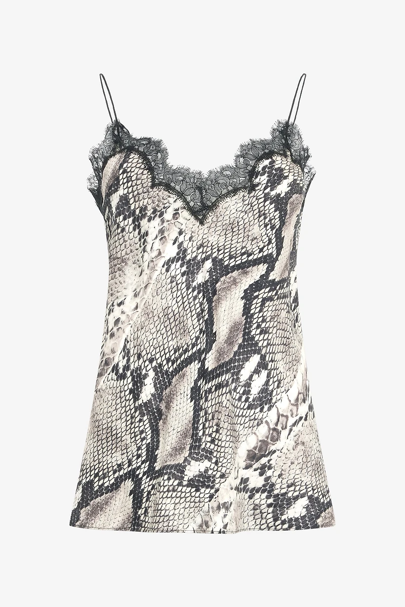 Silk Top With Python Print