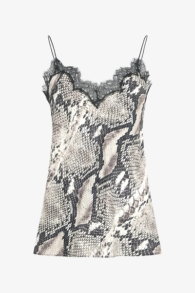 Silk Top With Python Print