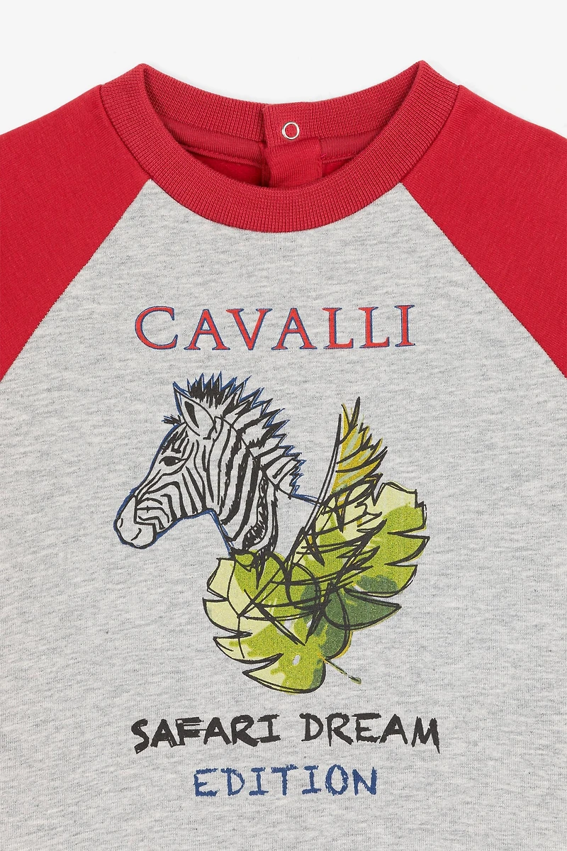 Zebra And Slogan-Print Sweatshirt