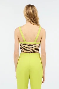 Crop Top With Tiger Skin Print