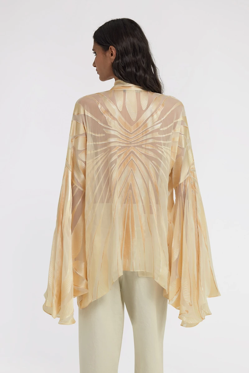 Ray Of Gold Print Satin Blouse