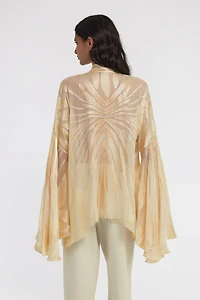 Ray Of Gold Print Satin Blouse