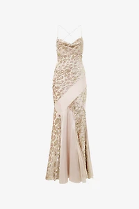 Long Slip Dress With Leopard Print Pattern