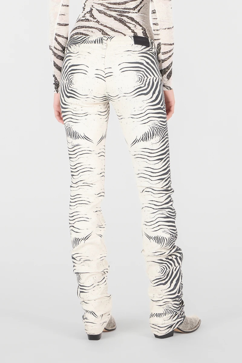Pants With White Tigress Print