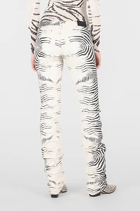 Pants With White Tigress Print