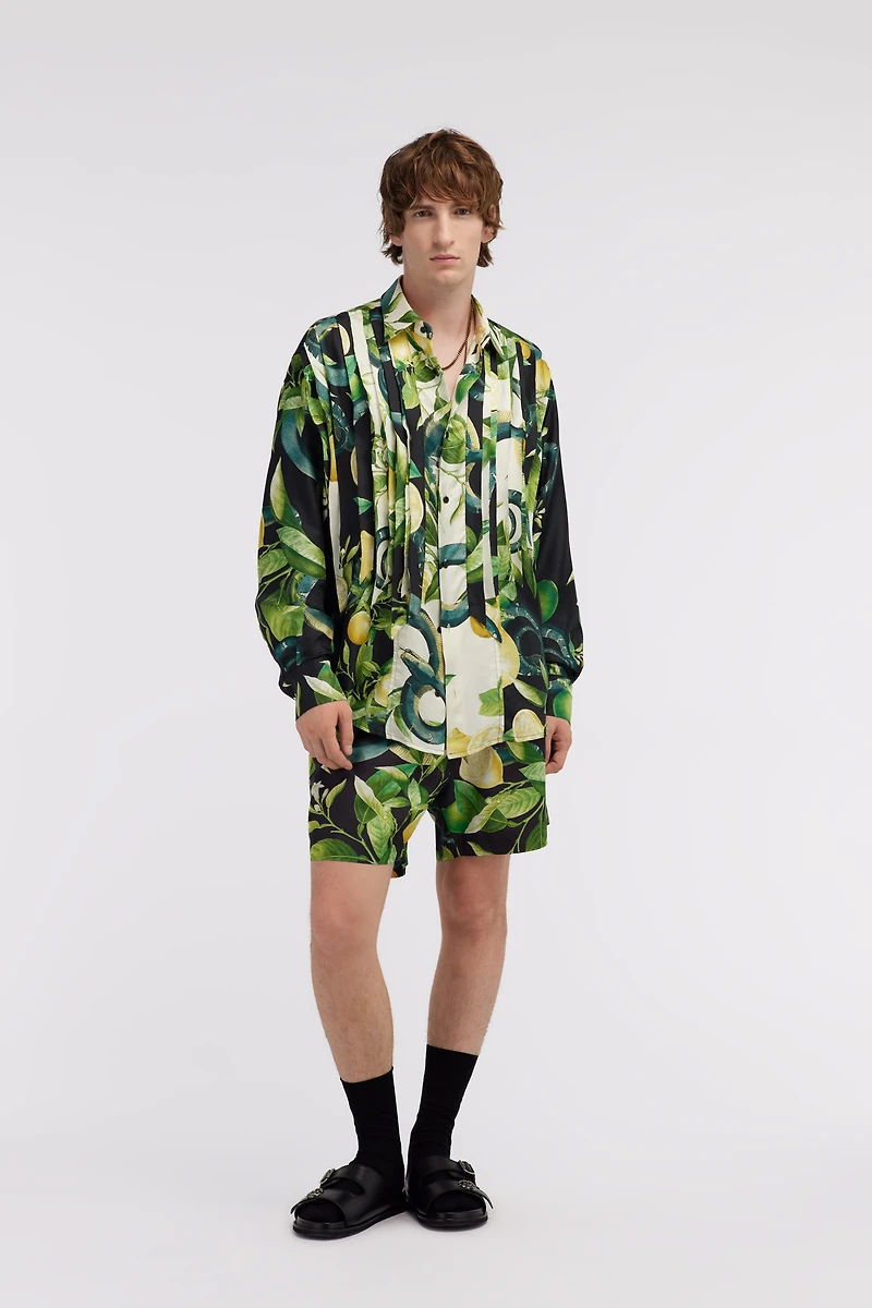 Swim shorts with Lemon print