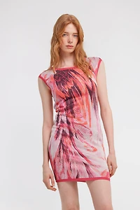 Plumange Print Mini Dress