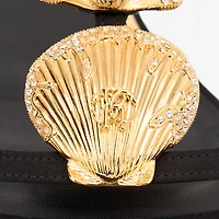 Flat Sandals With Golden Shells