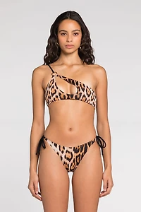 Leopard-print bikini top